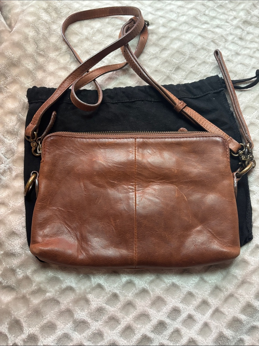 Frye Cognac Woven Leather Crossbody - Picture 4 of 4